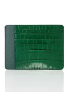 CNI cardholder british green shiny alligator