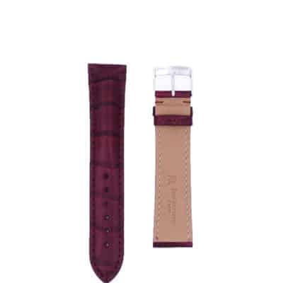 Watch strap leather alligator red semi matte