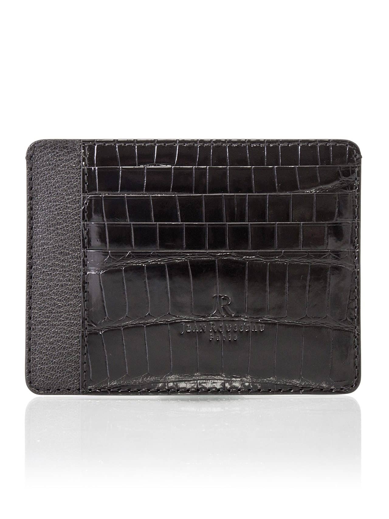 CNI Cardholder black shiny alligator - Maison Jean Rousseau