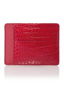 CNI cardholder red shiny alligator