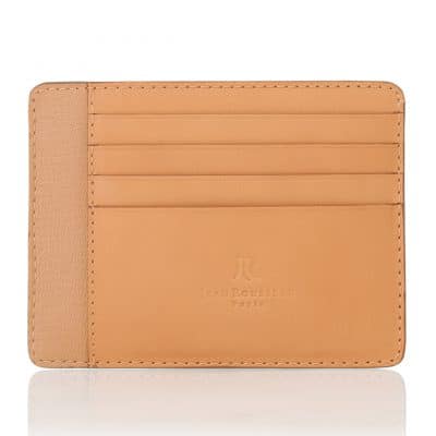 leather goods slim card holder calf beige