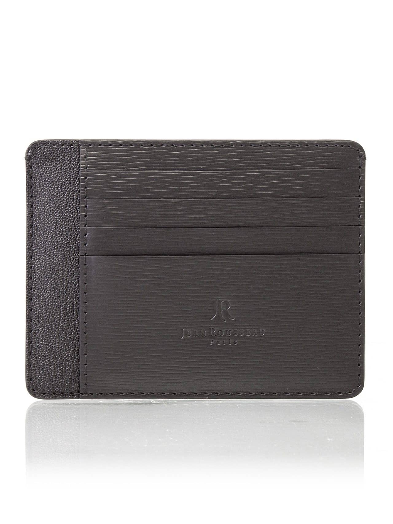 Business Cardholder black embossed calf - Maison Jean Rousseau