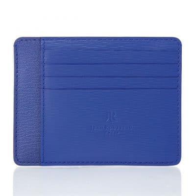 leather goods slim card holder calf blue