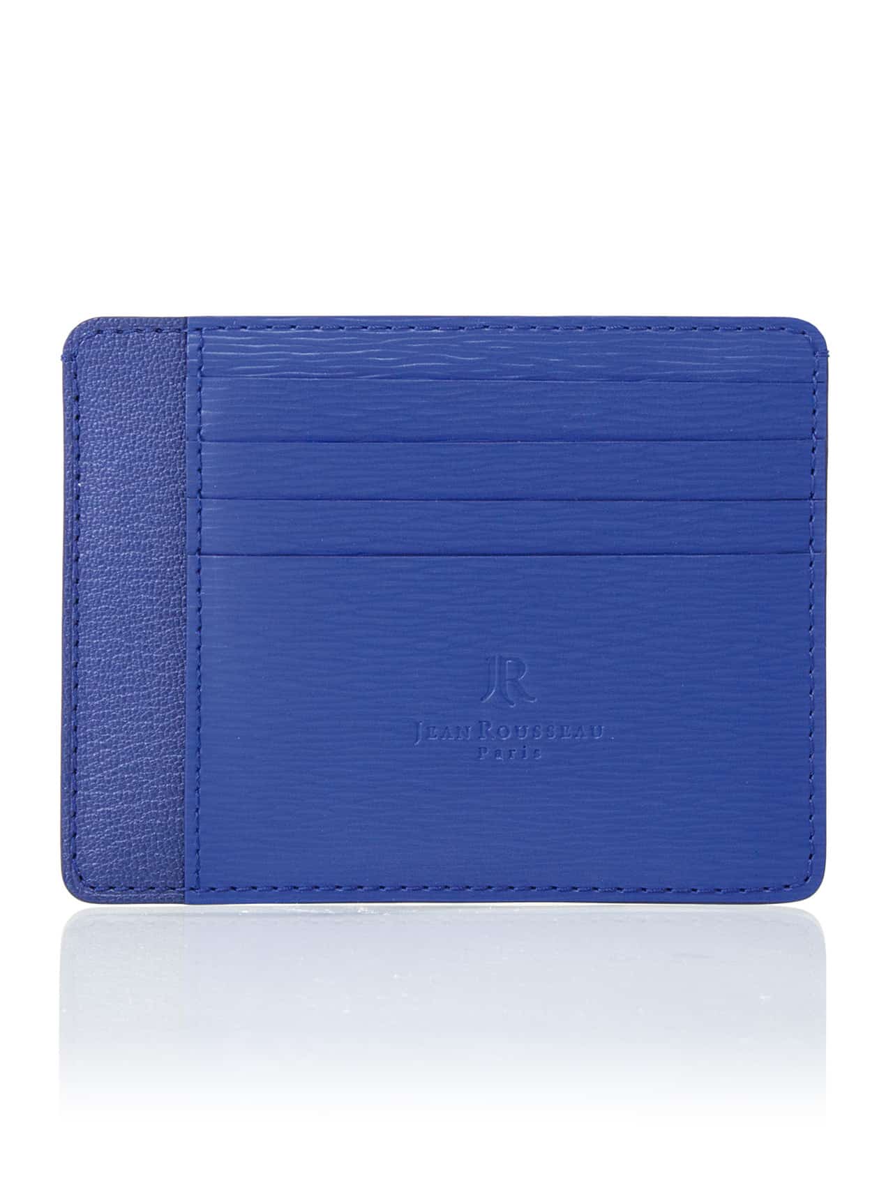 CNI Cardholder blue king embossed calf - Maison Jean Rousseau