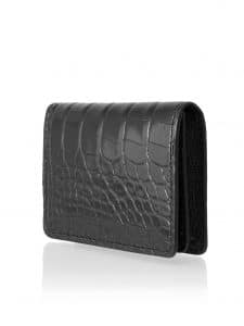 Money Clip Wallet dark blue semi matte alligator - Maison Jean