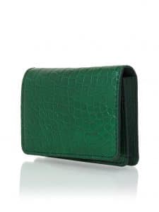 Business cardholder british green shiny alligator