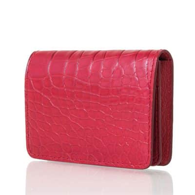 porte carte visite business alligator rose semi mat