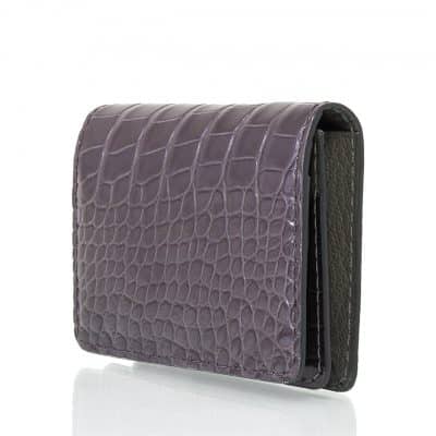 leather goods business cardholder alligator semi matte purple