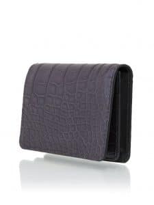 Business cardholder anthracite semi matte alligator