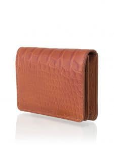 Business cardholder fauve semi matte alligator