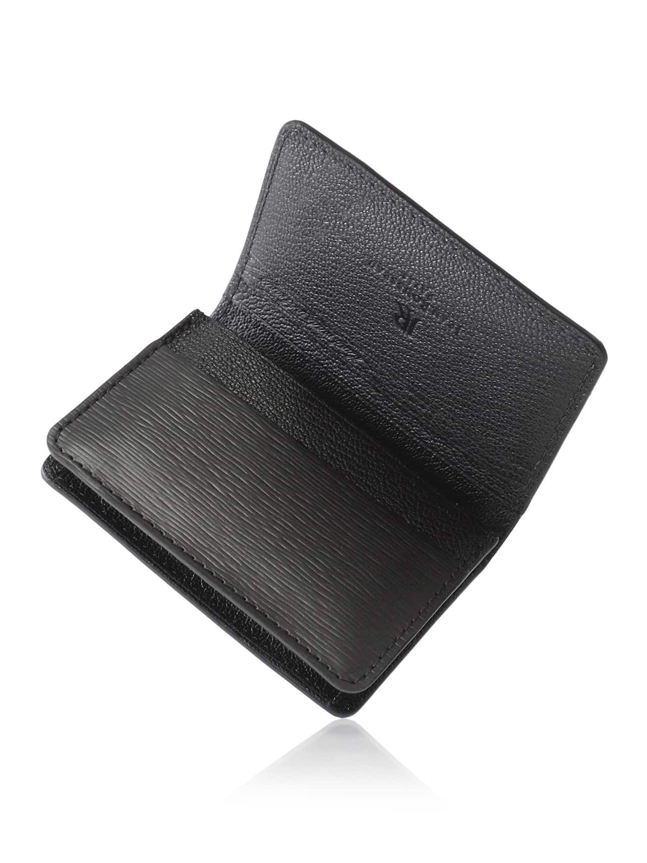 Business Cardholder black embossed calf - Maison Jean Rousseau