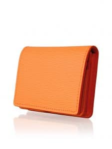 Business Cardholder clementine embossed calf