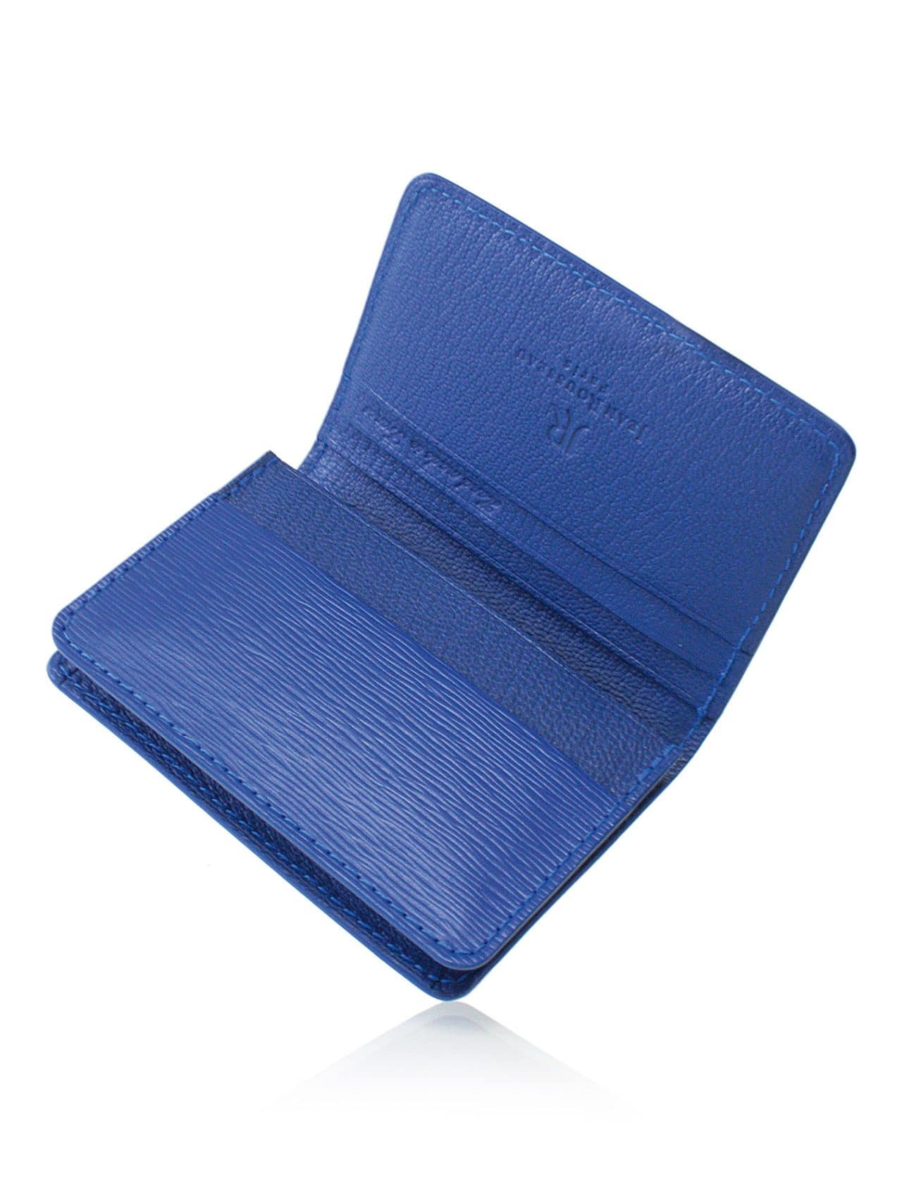 Business Cardholder blue king embossed calf - Maison Jean Rousseau