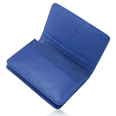 leather goods business cardholder calf semi matte blue