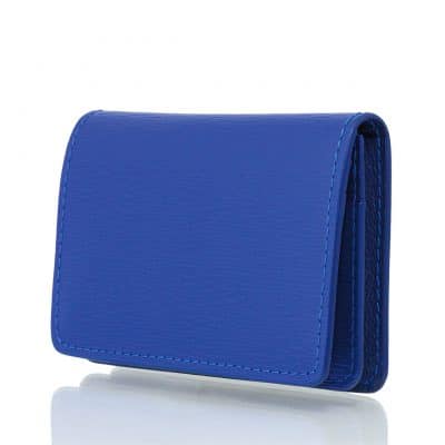 leather goods business cardholder calf semi matte blue