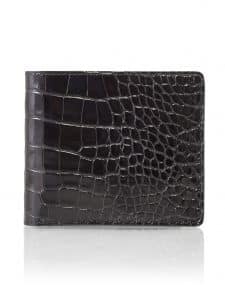 "Pocket" Wallet black shiny alligator