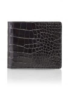 "Pocket" wallet black shiny alligator