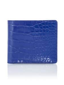 "Pocket" Wallet blue shiny alligator