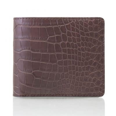 “Pocket” wallet coffee semi matte alligator