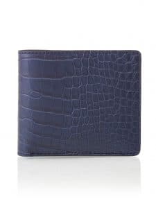 "Pocket" Wallet dark blue semi matte alligator