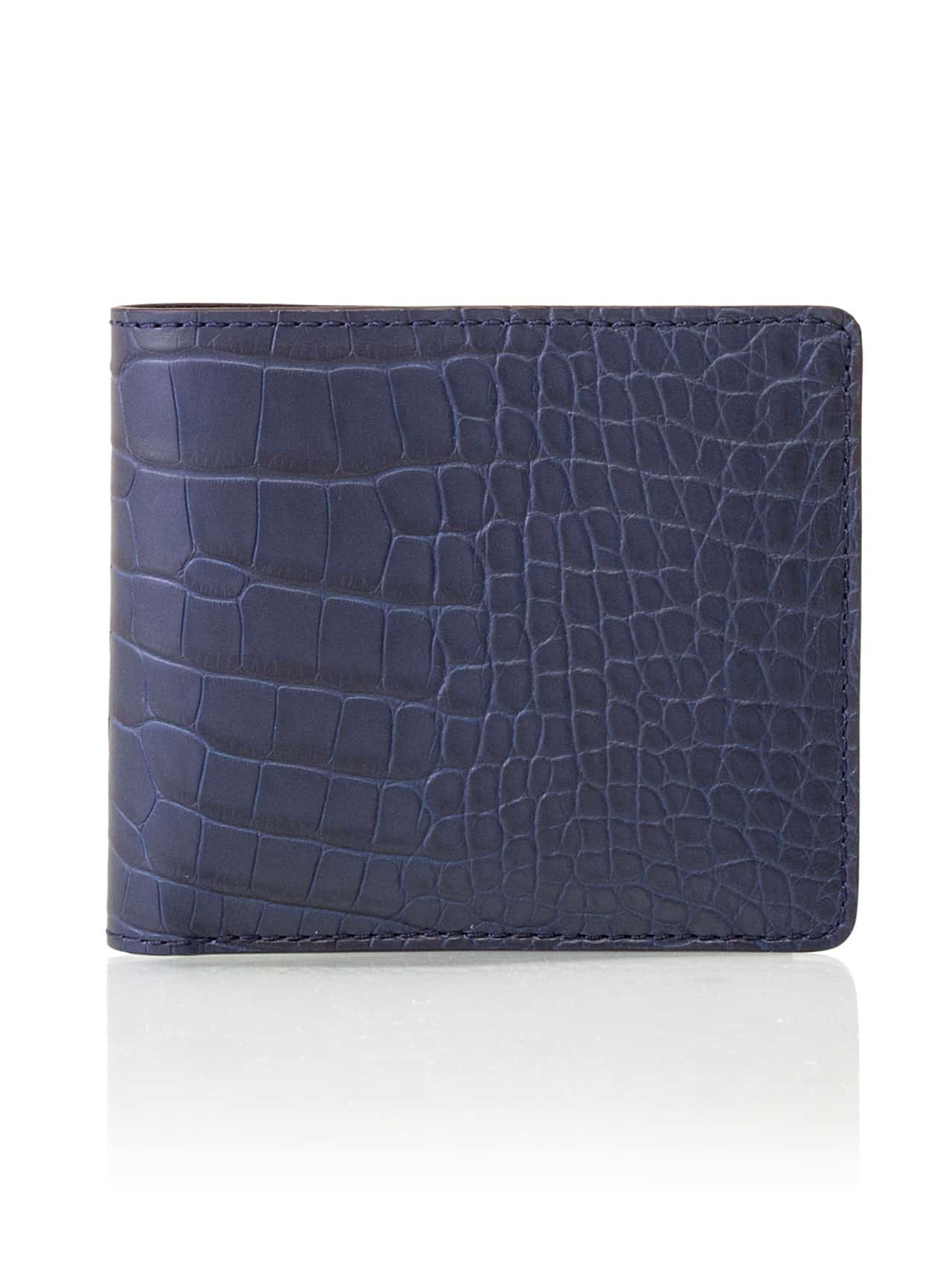 Pocket Wallet dark blue semi matte alligator - Maison Jean Rousseau