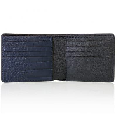 “Pocket” Wallet dark blue semi matte alligator