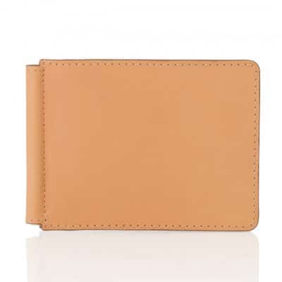 Money Clip wallet gold veg tan calf