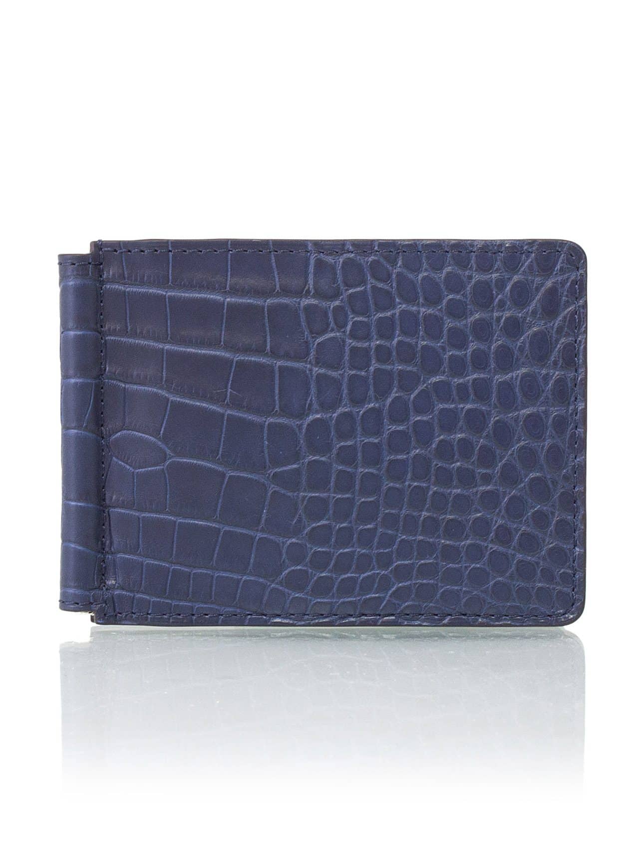 Money Clip Wallet black embossed calf - Maison Jean Rousseau