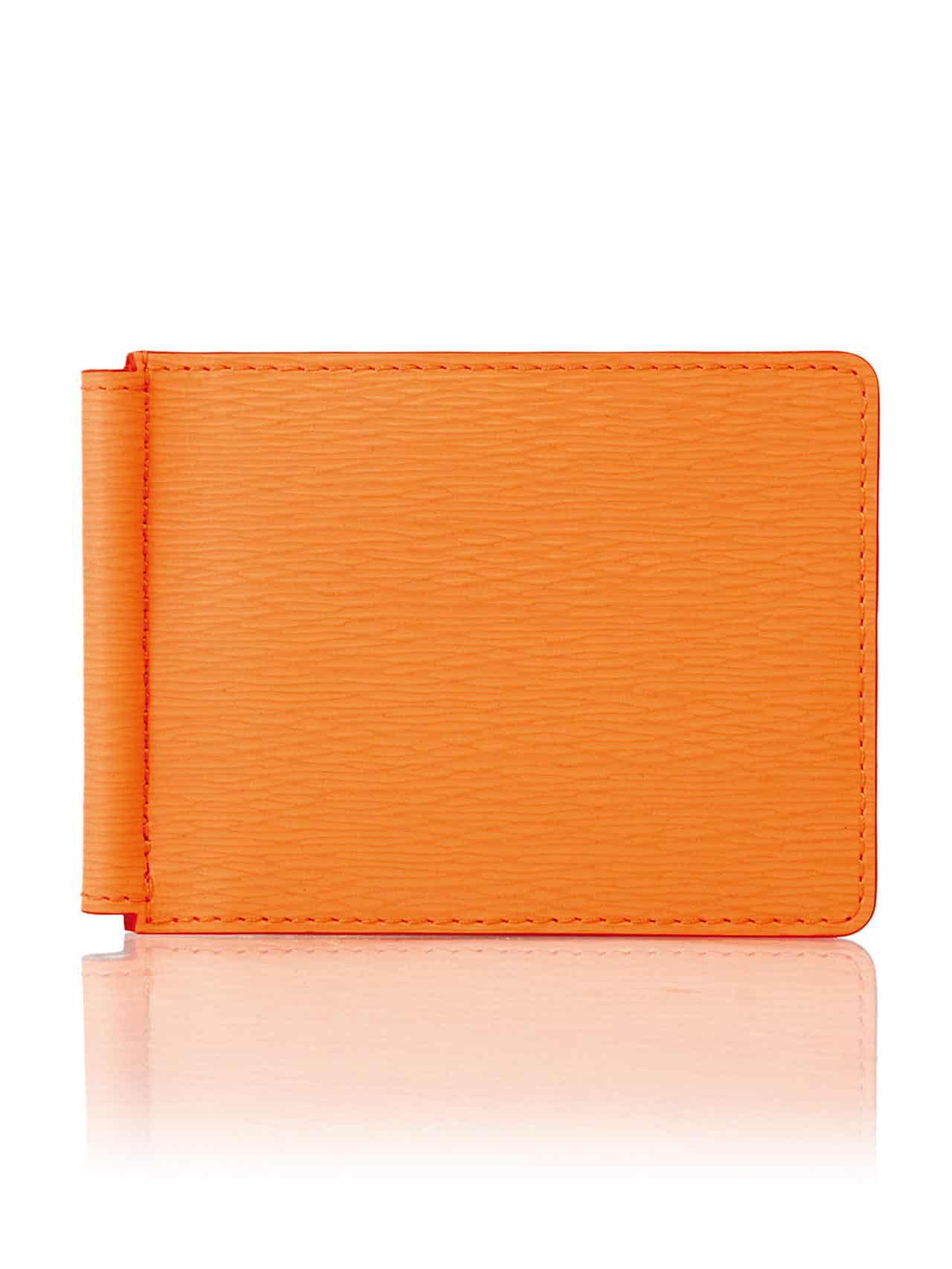 Money Clip Wallet clementine embossed calf - Maison Jean Rousseau