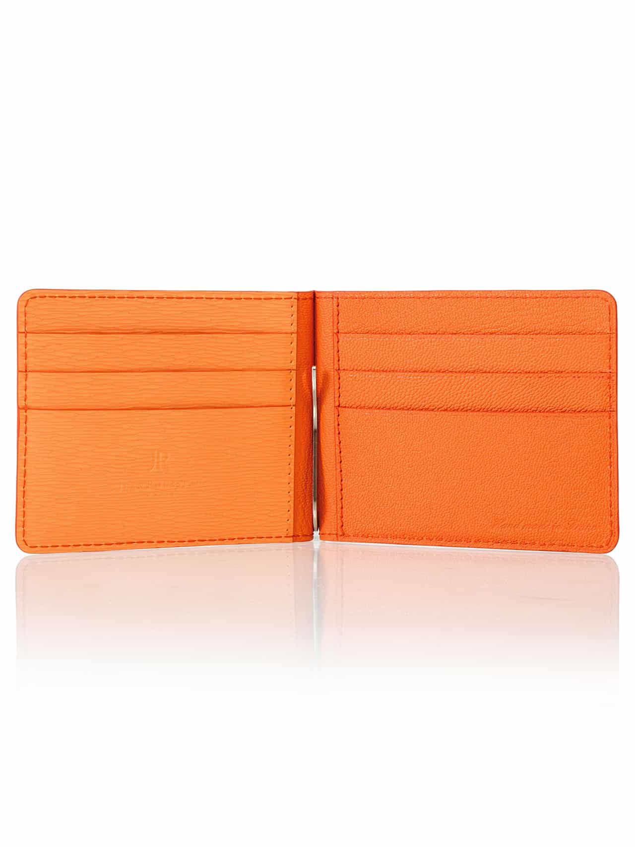 Money Clip Wallet clementine embossed calf - Maison Jean Rousseau