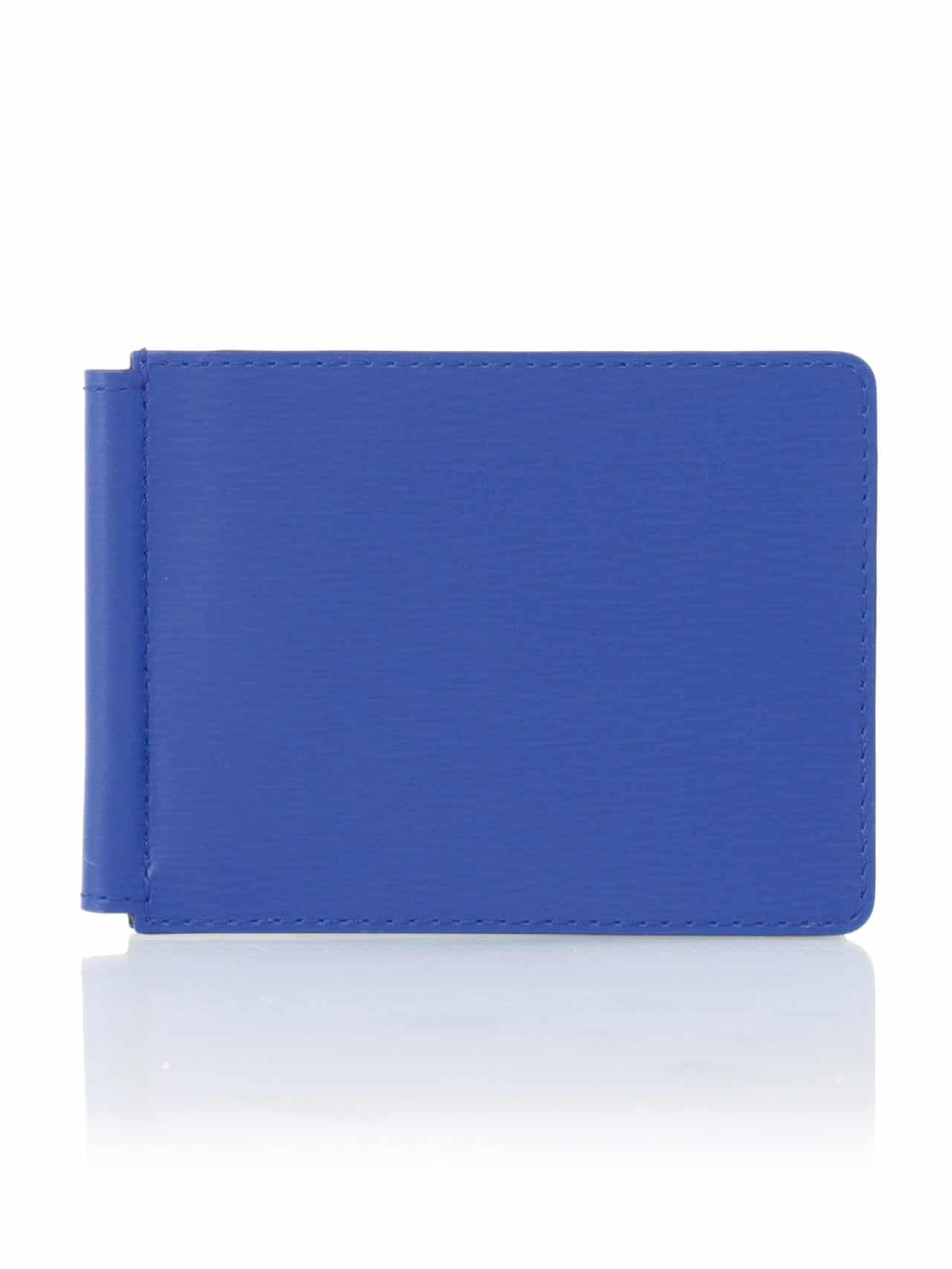 Money Clip Wallet blue king embossed calf