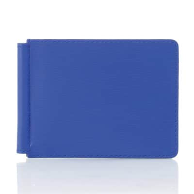 leather goods money clip calf semi matte blue