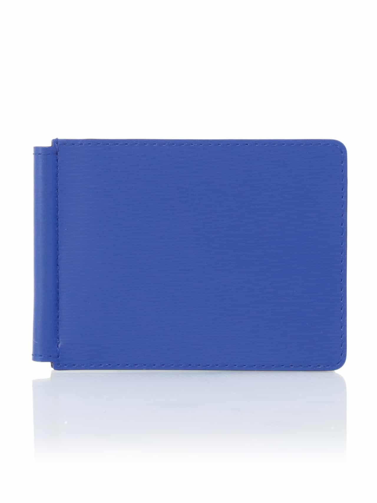 Money Clip Wallet blue king embossed calf