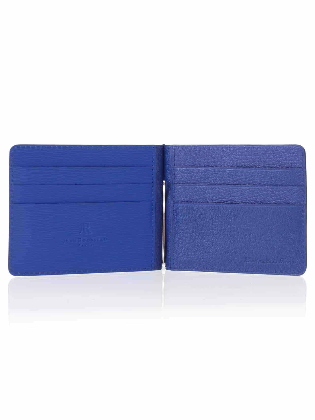 CNI Cardholder blue king embossed calf - Maison Jean Rousseau