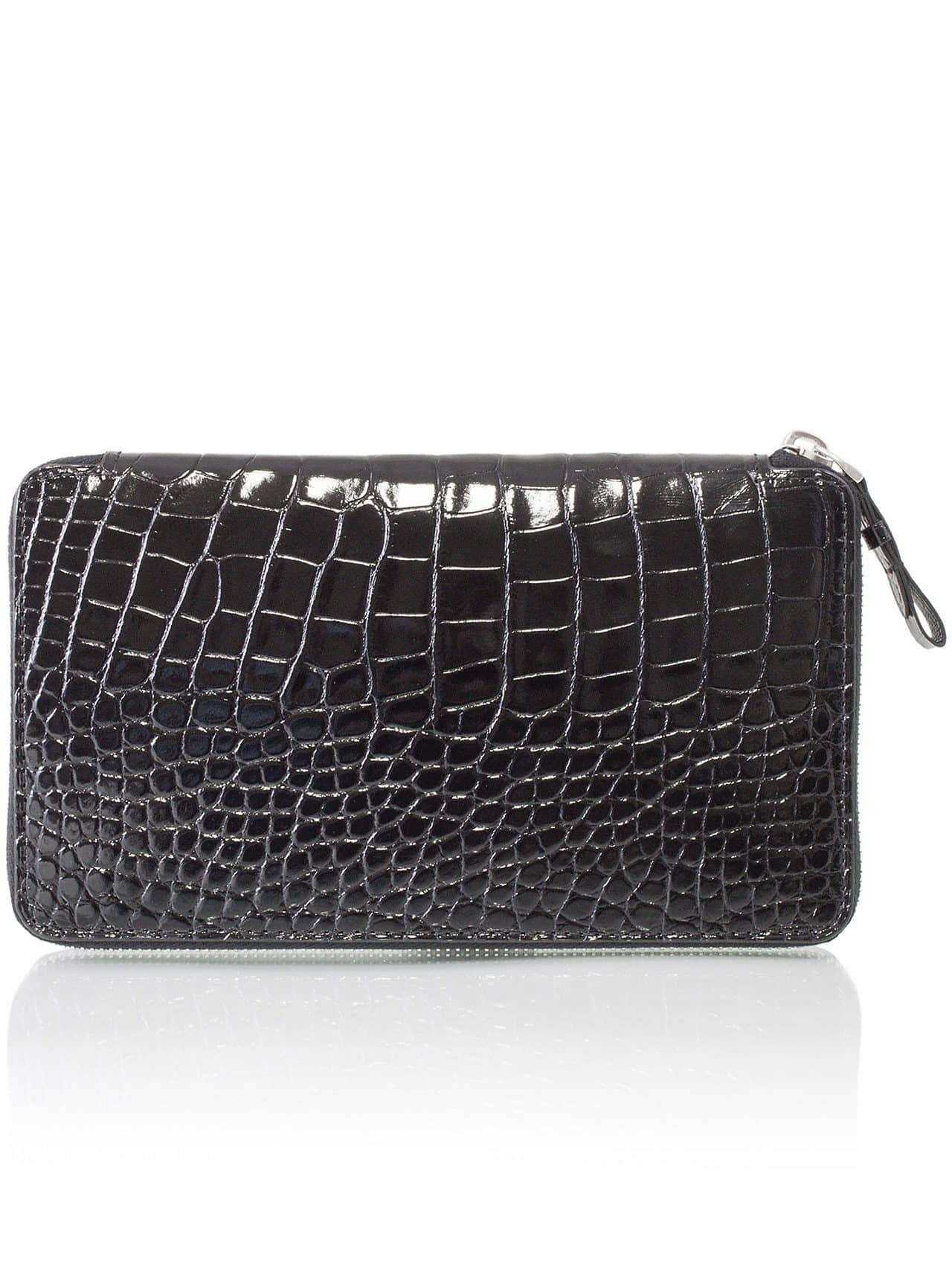 Zippy Wallet XL black shiny alligator