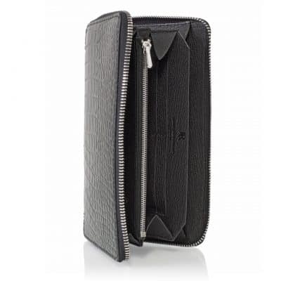 Zippy Wallet XL black shiny alligator