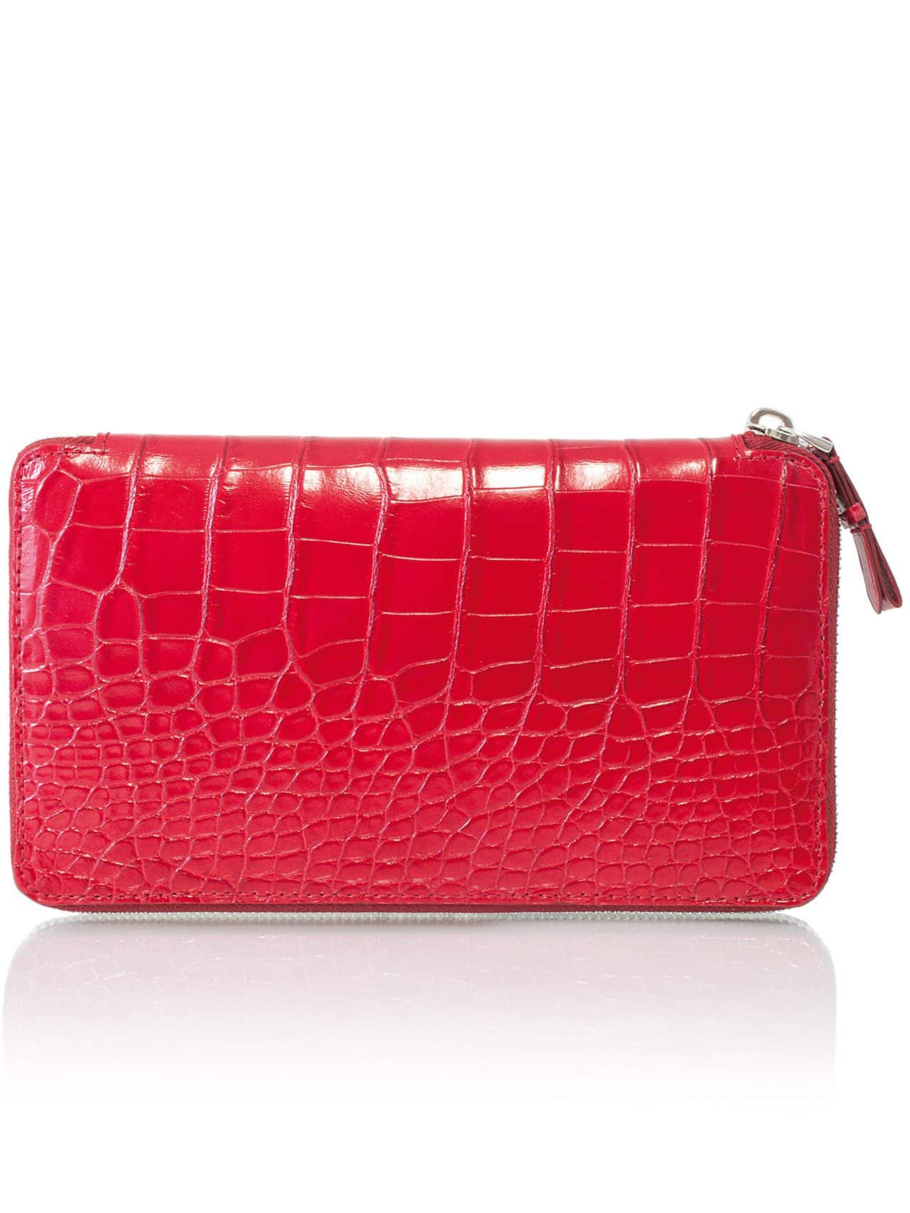 Louis Vuitton Genève Card Holder Wallet - Red Alligator Leather