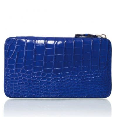 Zippy Wallet XL blue shiny alligator