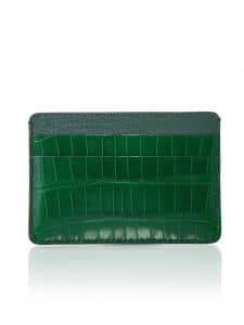 Porte-cartes "Essentiel" alligator brillant vert