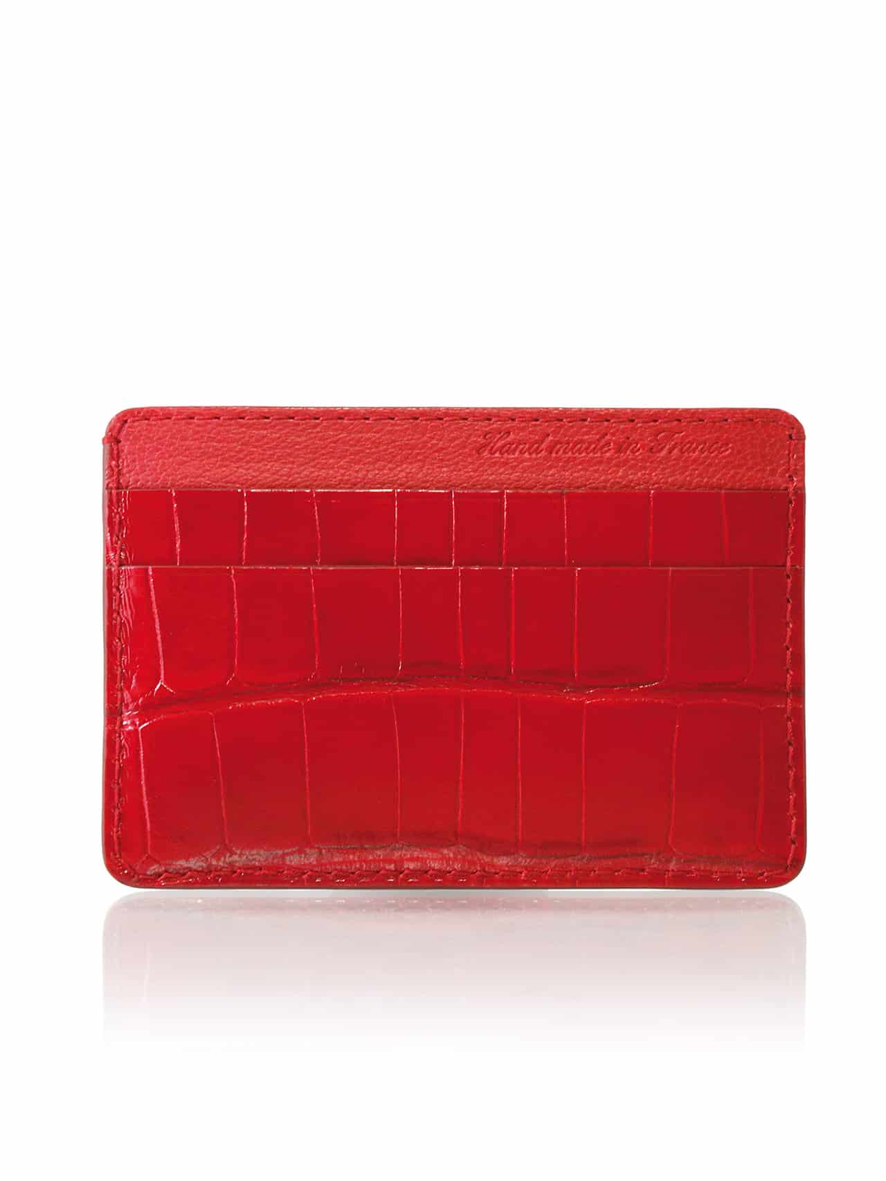 CNI Cardholder blue king embossed calf - Maison Jean Rousseau