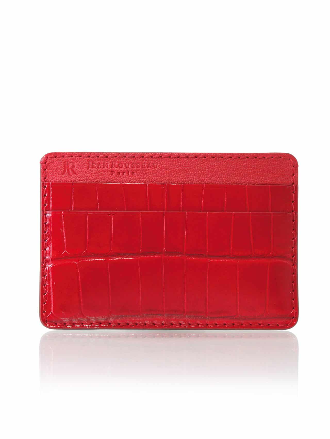 Essentiel Slim Cardholder embossed calf blue King - Maison Jean Rousseau