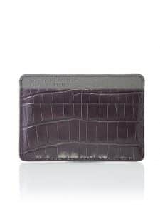 Porte-cartes "Essentiel" gris alligator brillant