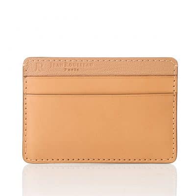 leather goods slim card holder calf semi matte brown