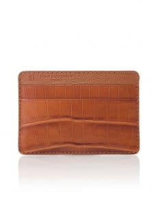 "Essentiel" slim cardholder fauve semi matte alligator