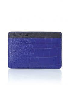 Porte-cartes "Essentiel" alligator semi-mat saphir