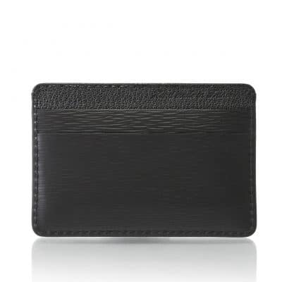 leather goods slim card holder calf semi matte black