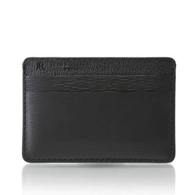 leather goods slim card holder calf semi matte black