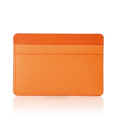 Porte carte cuir homme essentiel orange alligator