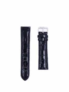 Classic 3.5 watch strap black shiny alligator