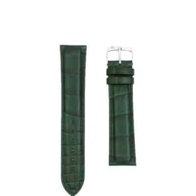 Bracelet de montre cuir alligator vert semi mat